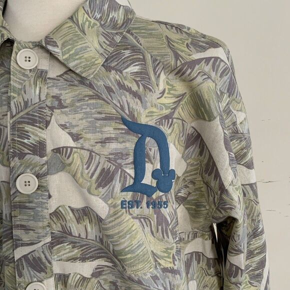 Disneyland Resort Spirit Jersey Shirt Jacket Tropical Palm Button Down L - Picture 4 of 7